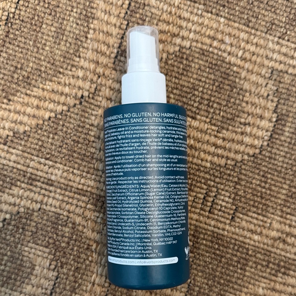 VERB Hydrate Leave-In Conditioner for dry and frizzy hair.  Detangle, defrizz - Picture 2 of 2